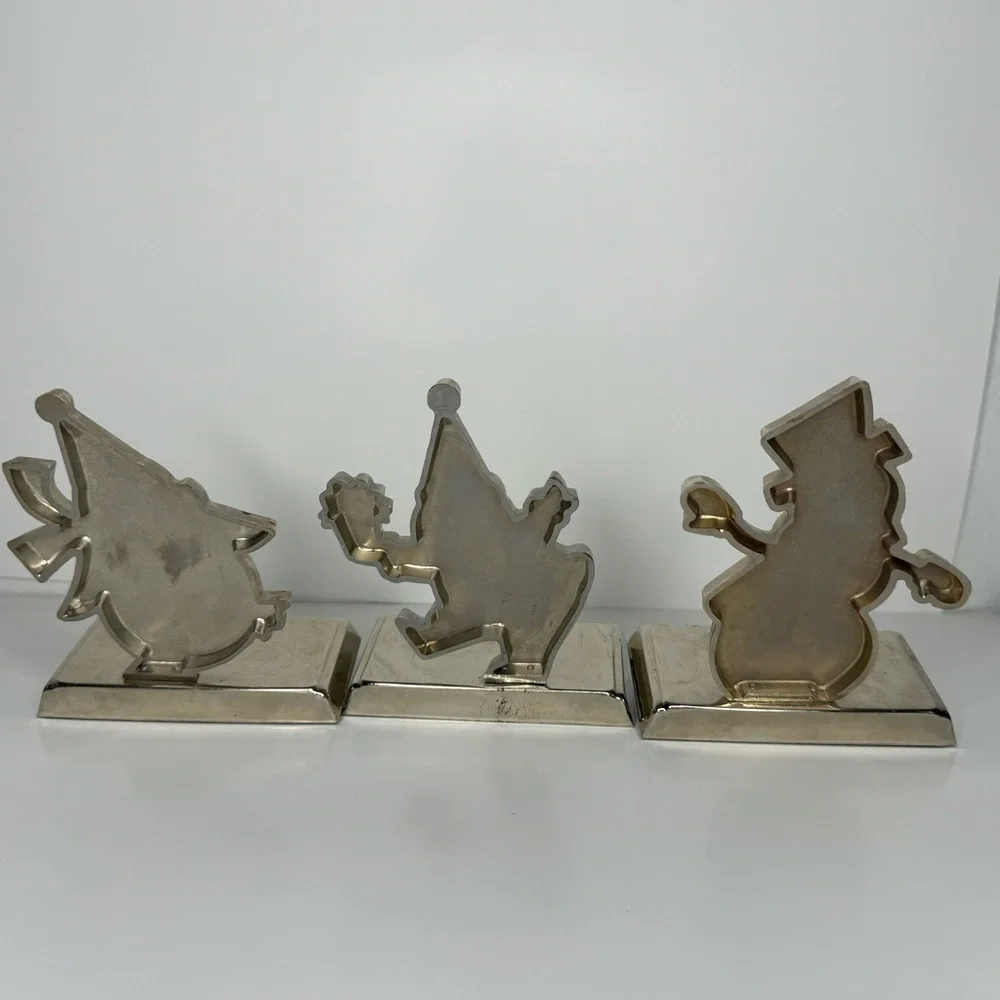 The Christmas Shoppe Metal Stocking Holders Set of 3 Santa Snowman‎ Penguin